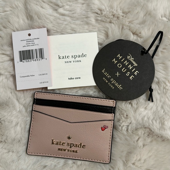 Kate Spade Minnie Mouse Card Holder with heart print - Picture 2 of 3